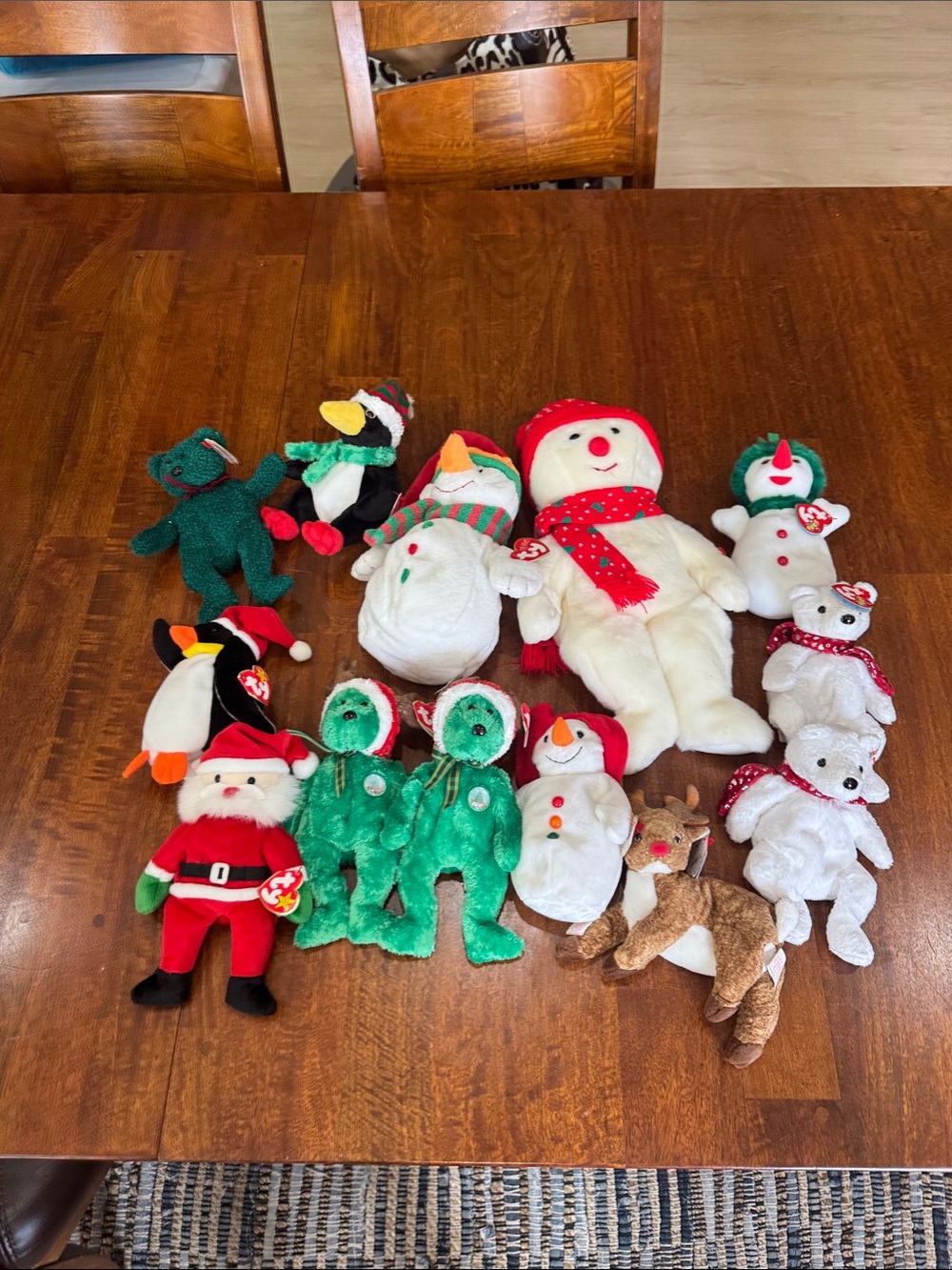 Lot of 13 Ty Beanie Babies and Buddies Holiday Christmas
